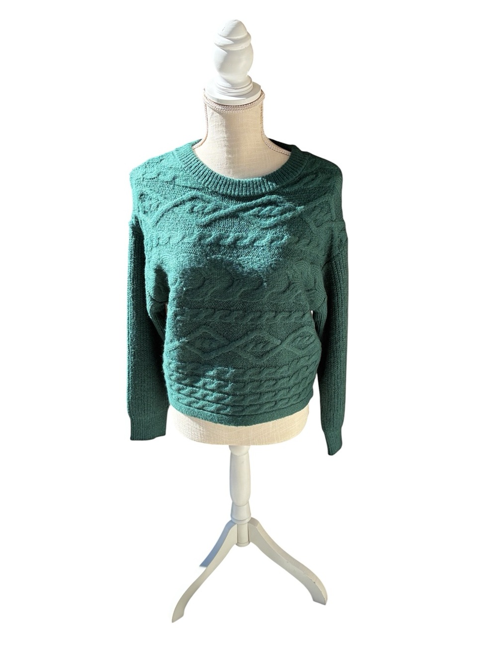 Women’s I.N. San Francisco Forest Green Crewneck Sweater - Picture 1 of 5